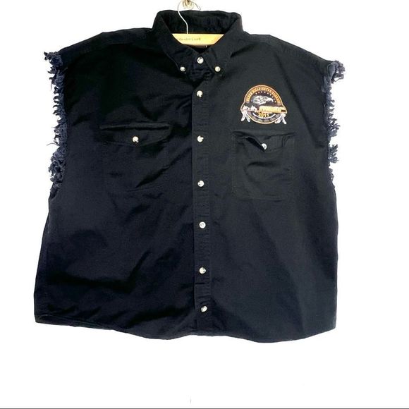 Other - 2011 Sturgis Black hills Bike Rally cutoff button-down shirt men's xl